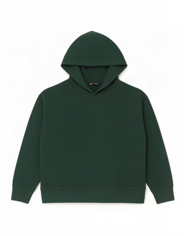 Zara Pull à capuche surdimensionné pour femme UK 16 Grand coton vert