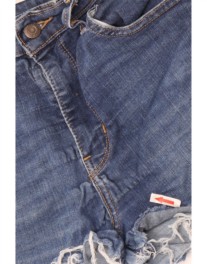 LEVI'S Short en Jean Taille Haute 720 Femme W28 Bleu Moyen Coton