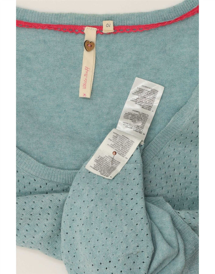Pull Cardigan White Stuff Femme UK 10 Small Bleu Coton