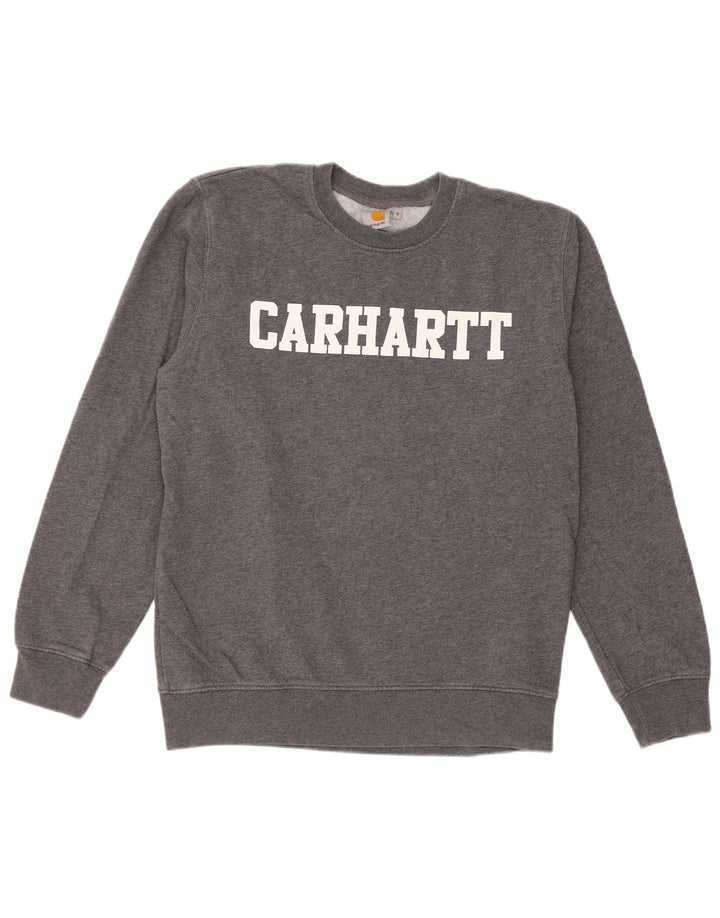 Carhartt Mens Graphic Sweatshirt Jumper Petit Gris Coton