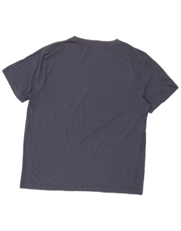 Hurley Mens Graphic T-Shirt Top Large Bleu Marine Coton