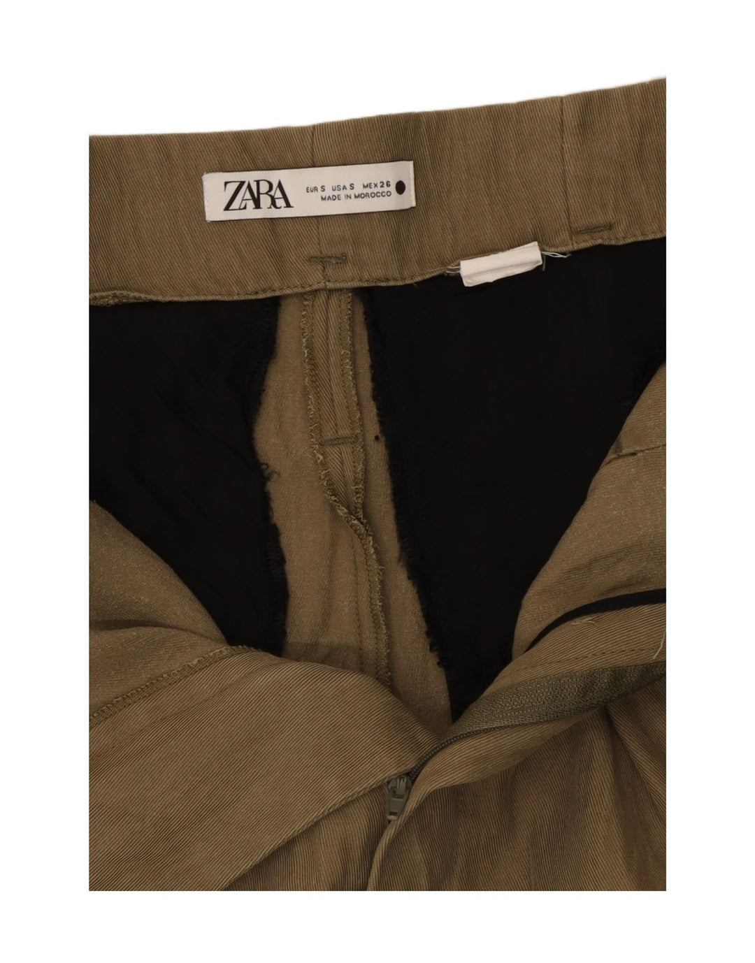 Pantalon court pegged Zara Femme Petit W26 L24 Kaki