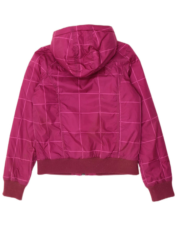 Vans Veste bomber à capuche pour femme UK 14 Medium Violet Check Nylon