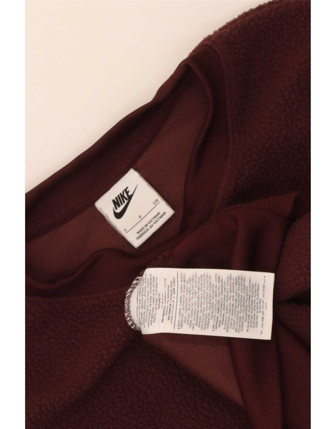 Nike Femme Crop Oversize Fleece Jumper UK 10 Petit Marron Polyester