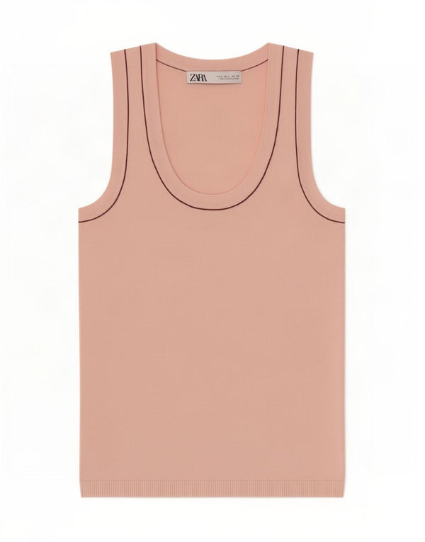 Zara Femme Débardeur UK 8 Small Rose Viscose