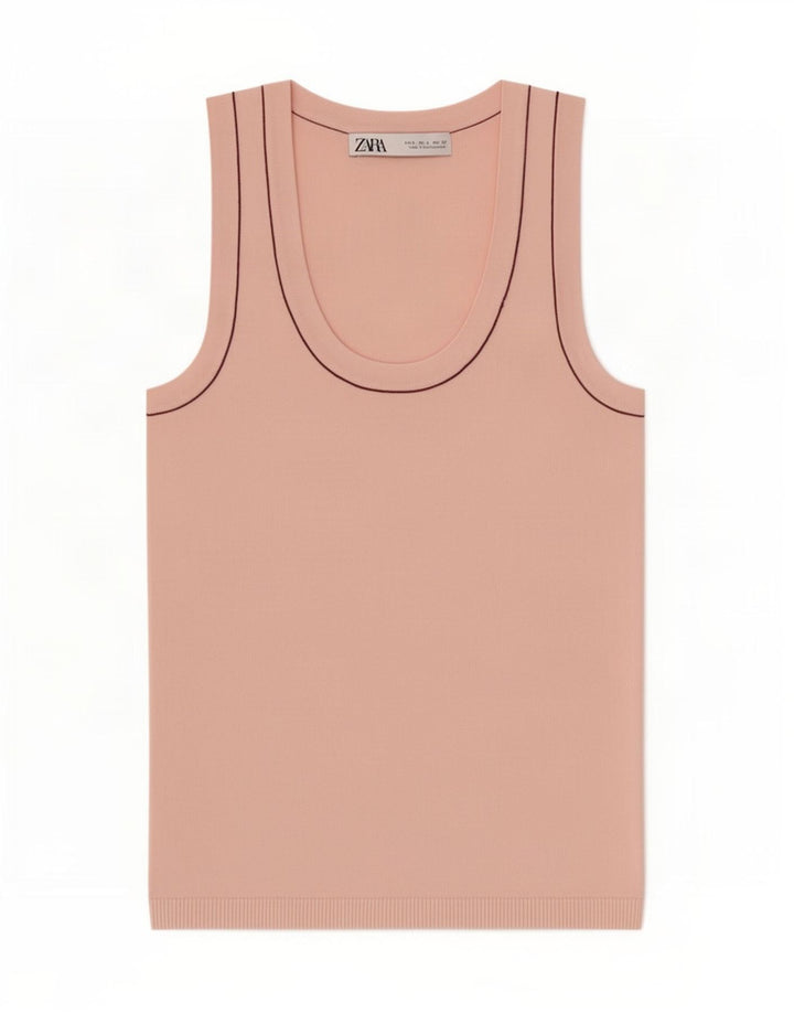 Zara Femme Débardeur UK 8 Small Rose Viscose