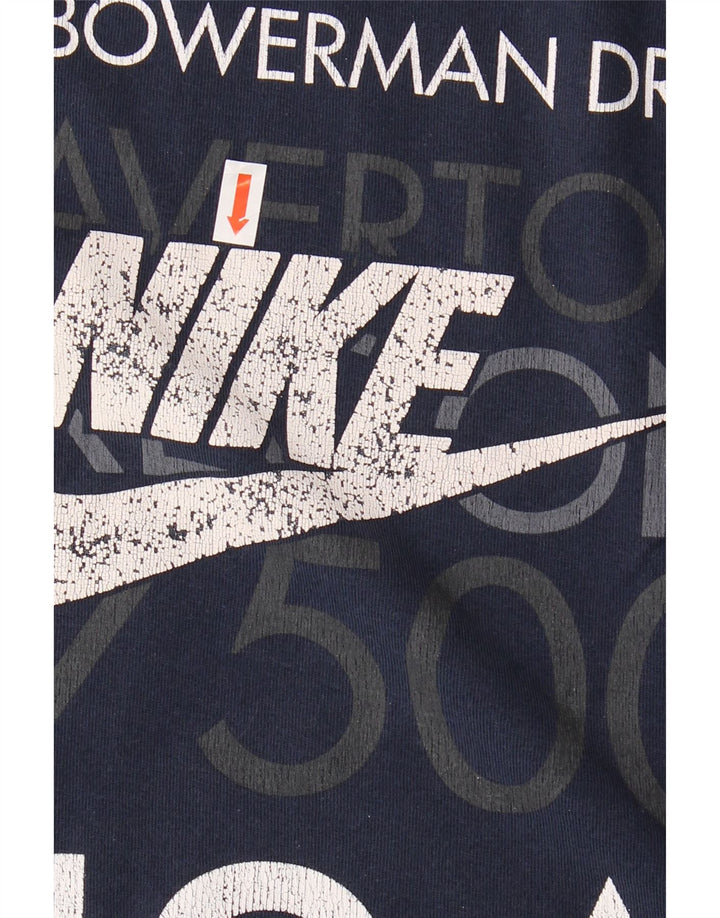 NIKE T-shirt graphique pour hommes en coton color block bleu marine grand