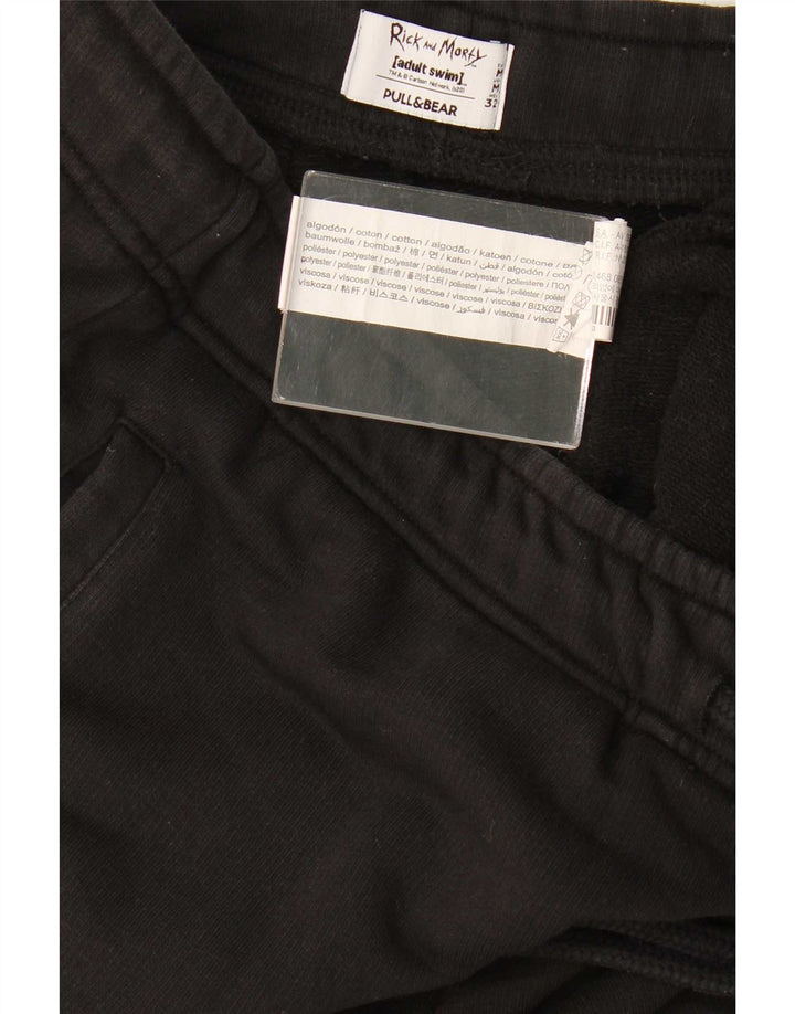 Pull & Bear Pantalon de Survêtement Rick et Morty Homme Noir Moyen