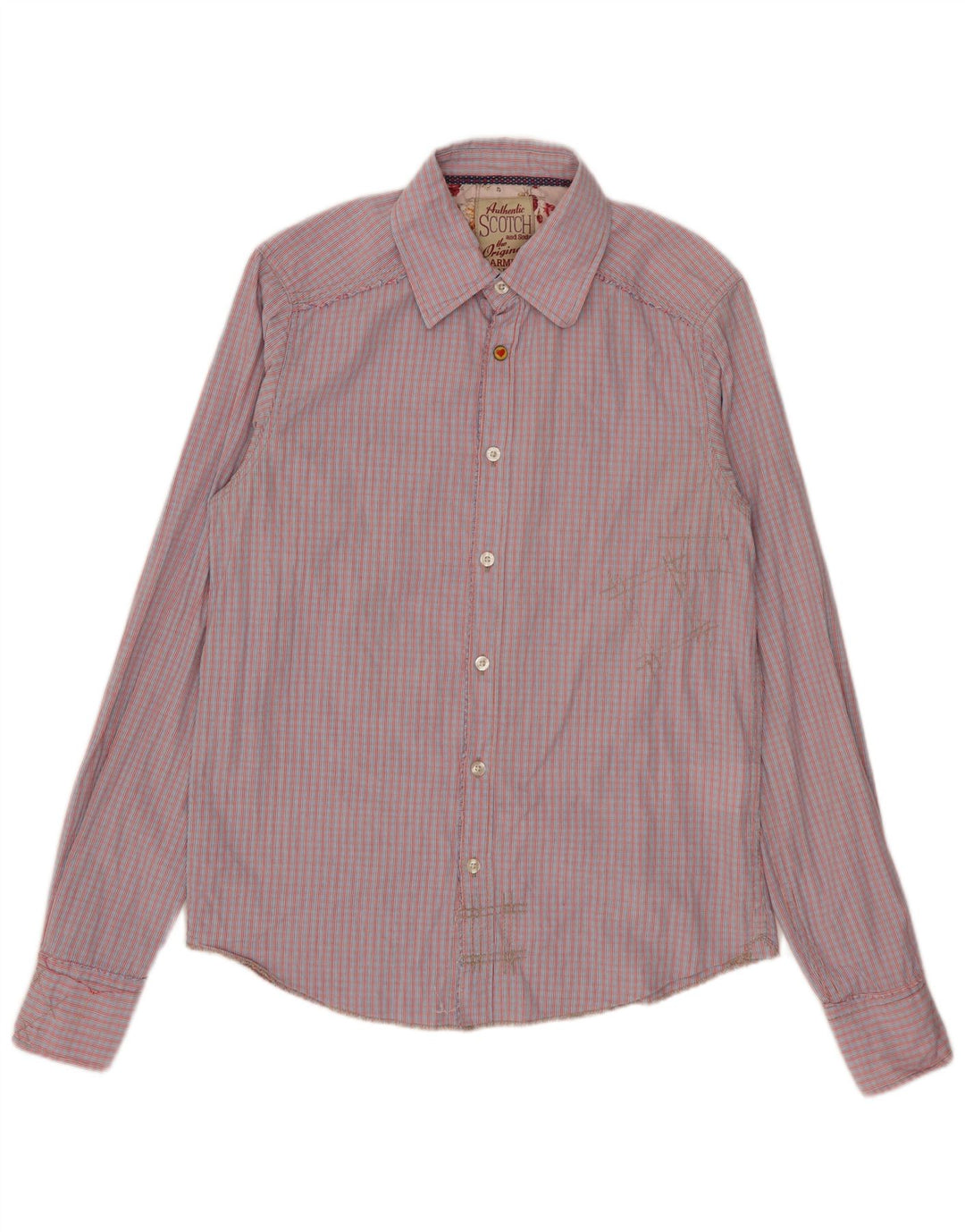 Scotch & Soda Chemise Homme Petit Carreau Rouge Coton