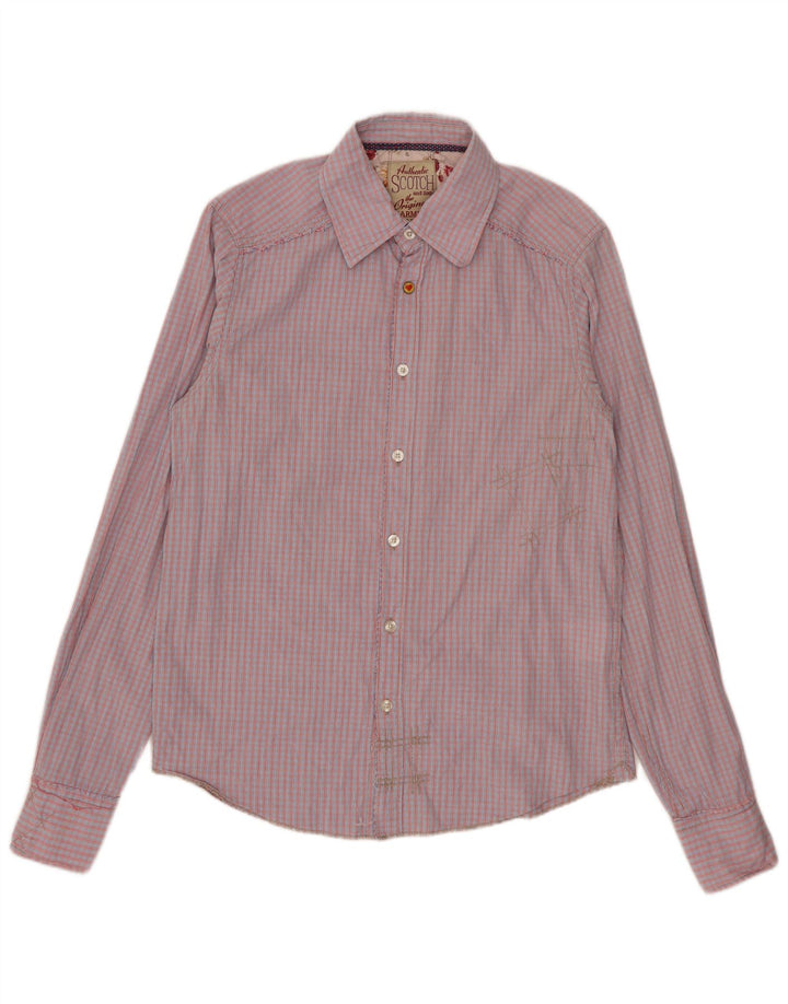 Scotch & Soda Chemise Homme Petit Carreau Rouge Coton