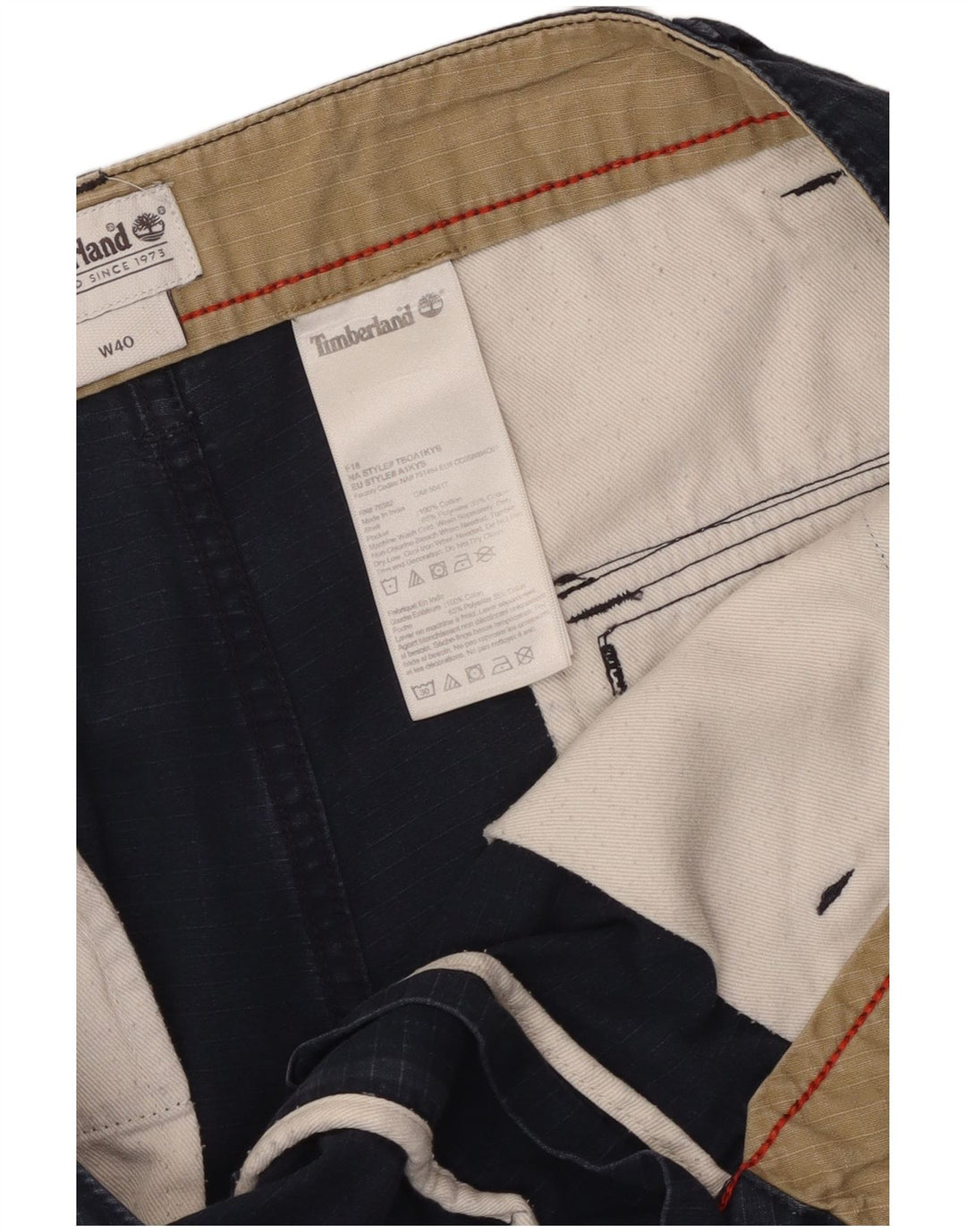 TIMBERLAND Short Cargo Homme W40 XL Bleu Marine Coton