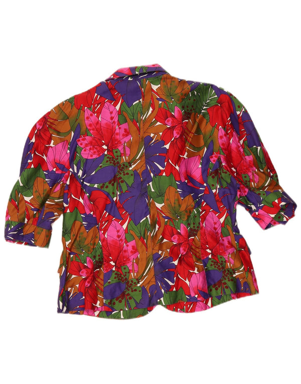 Michael H. Veste blazer à 1 bouton pour femme US 16 2XL Floral multicolore