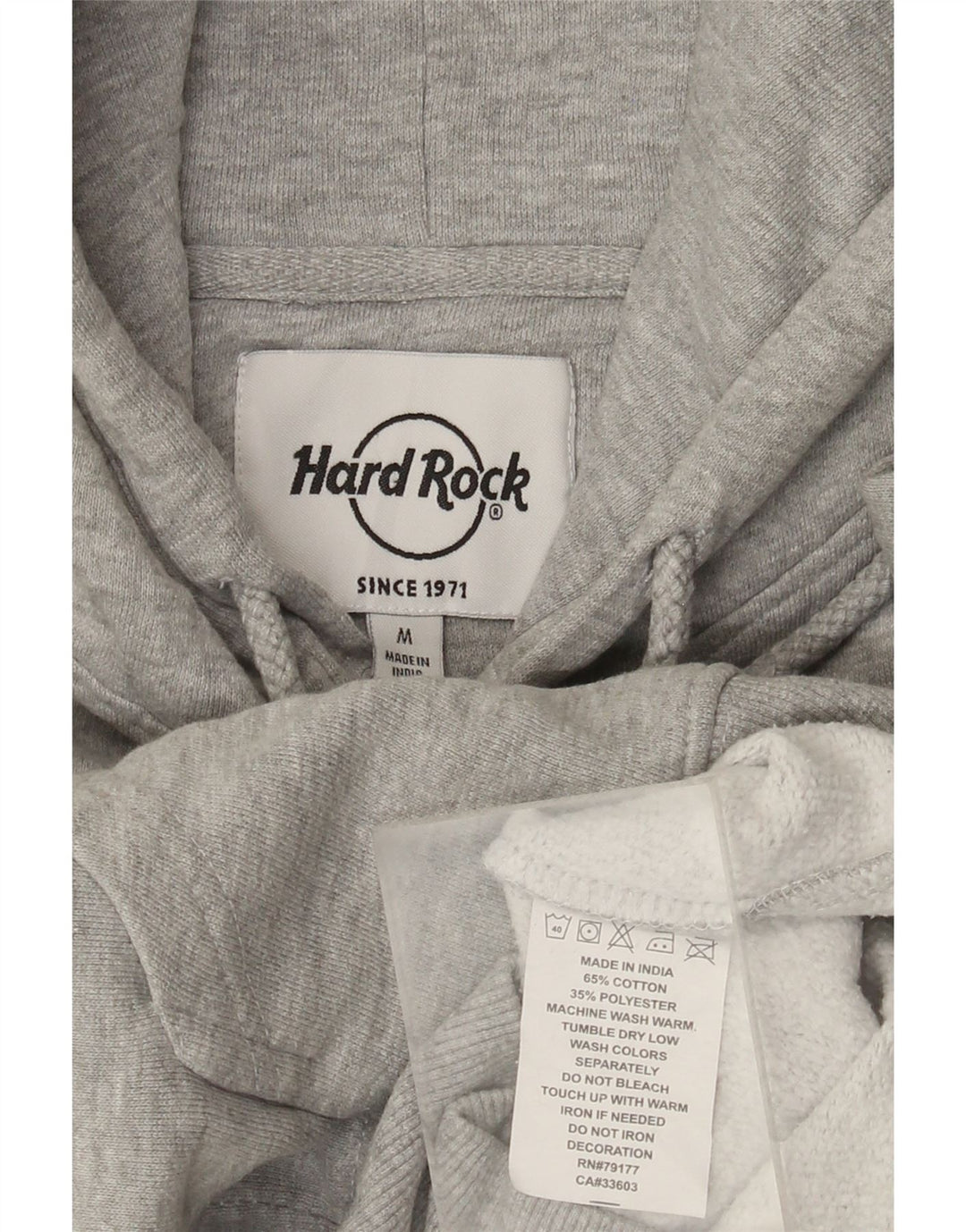 Hard Rock Cafe Pull à capuche effet vieilli Bruxelles pour homme Gris moyen moucheté
