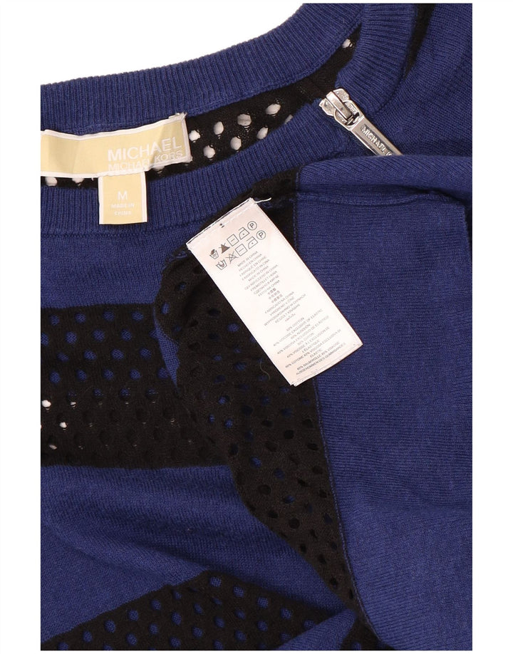 MICHAEL KORS Pull col bateau pour femme UK 12 Bleu moyen rayé