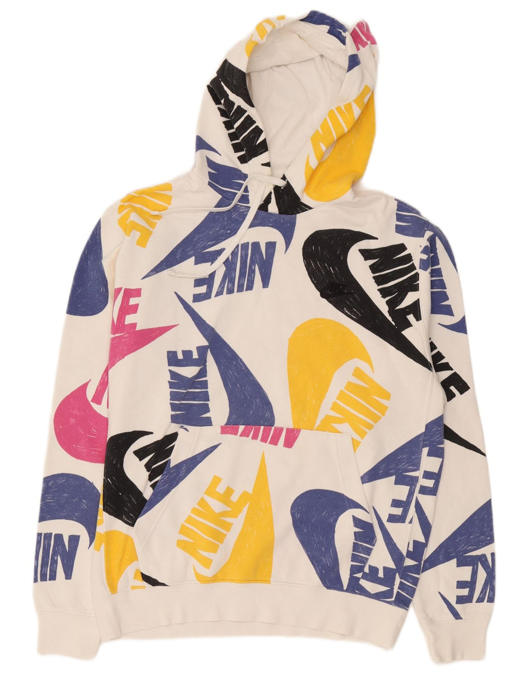 Nike Pull à capuche graphique en coton blanc moyen pour homme