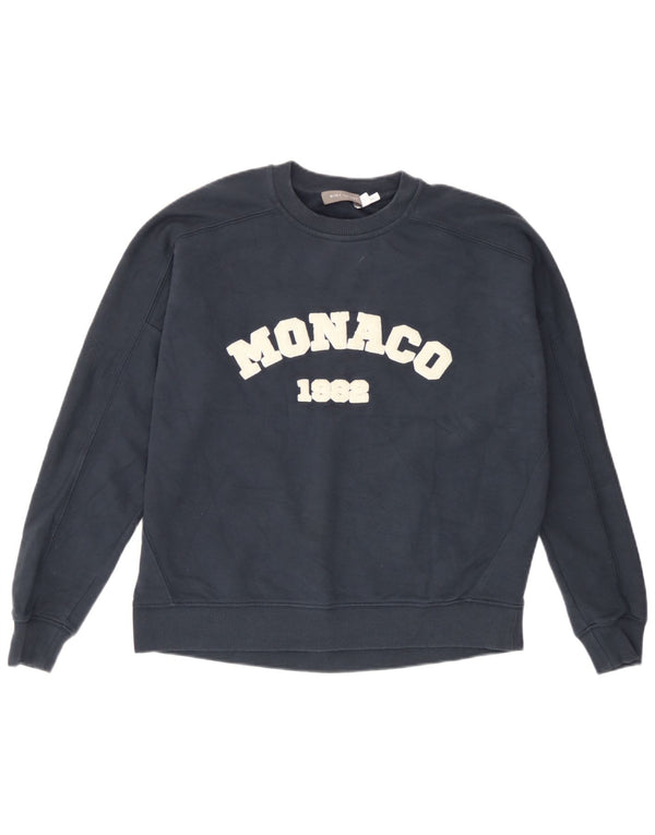 MINT VELVET Sweat-shirt graphique pour femme UK 10 Petit Bleu marine