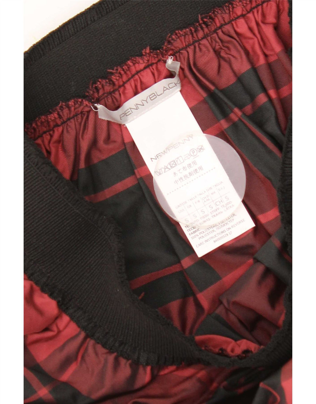 Penny Black Jupe évasée pour femme Petit W26 Bordeaux à carreaux en polyester