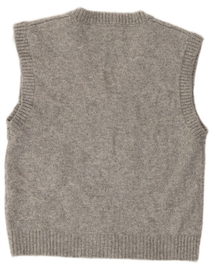 Zara Womens Crop Vest Débardeur UK 10 Petit Gris