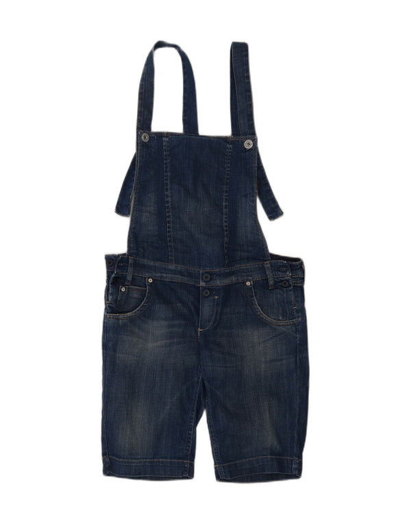 Meltin' Pot Salopette Short En Jean Femme W31 Coton Bleu Marine Moyen