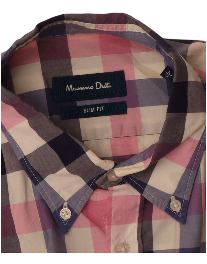 MASSIMO DUTTI Chemise Slim Fit Grand Carreau Multicolore Homme