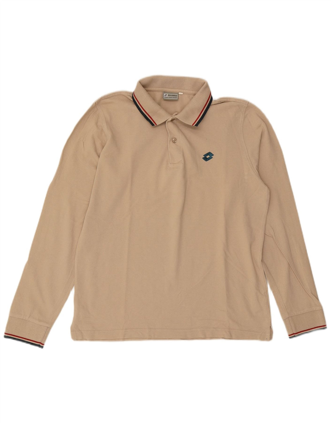 Lotto Polo à Manches Longues Homme Beige Moyen Coton