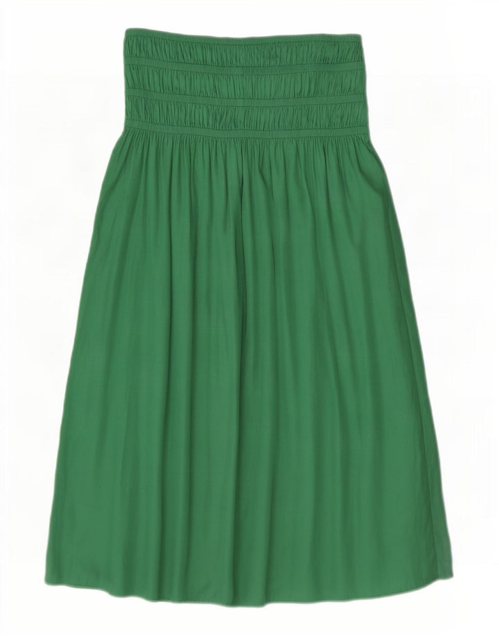 Marks & Spencer Jupe longue pour femme UK 10 Small W34 Vert Polyester