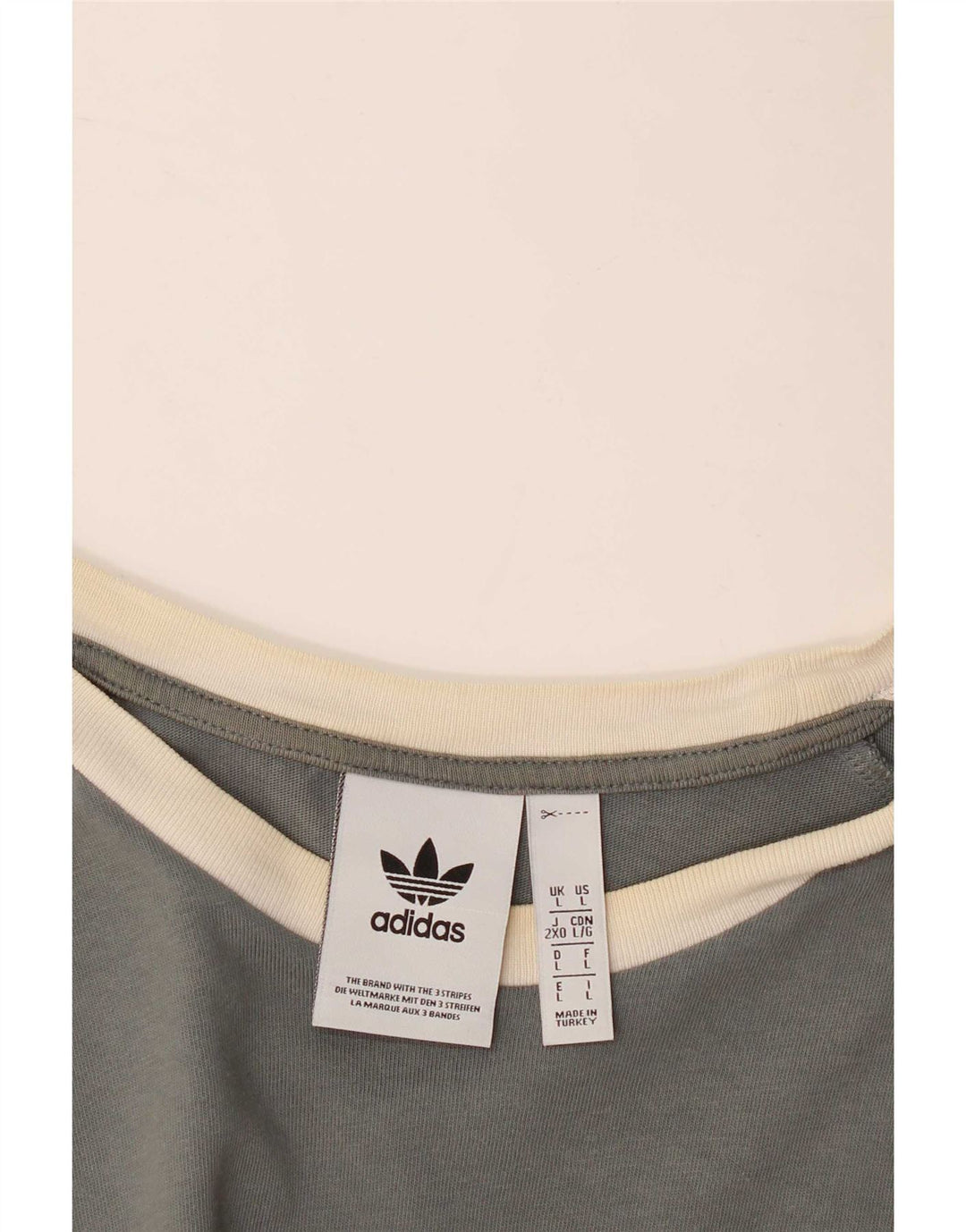Adidas T-Shirt Top Large Gris