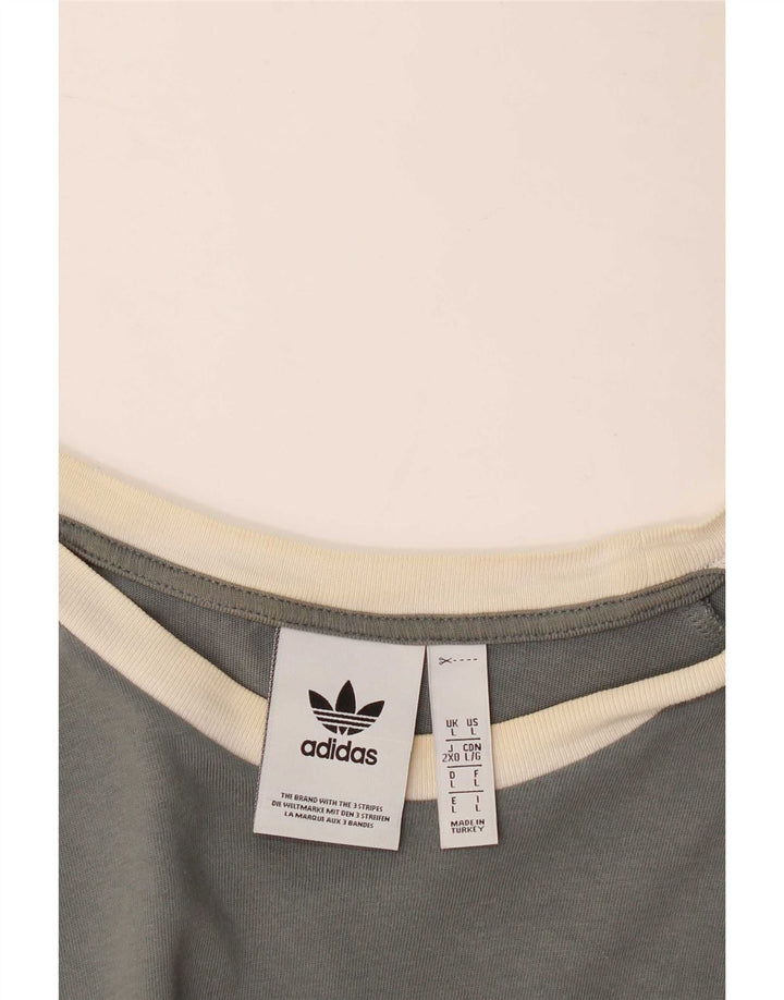 Adidas T-Shirt Top Large Gris