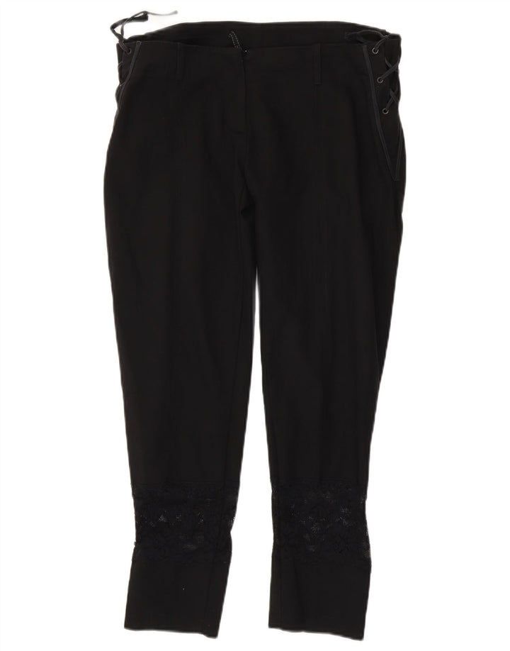 Pantalon court slim femme vintage W34 L25 Noir