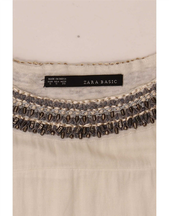 Zara Chemisier surdimensionné pour femme UK 10 Petit Blanc