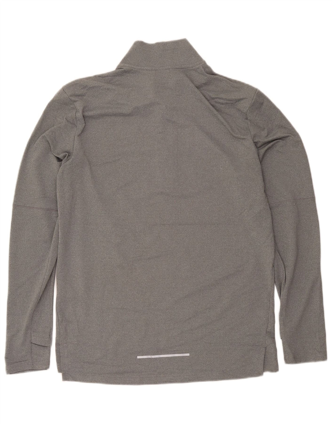 Nike Homme Dri Fit Zip Neck Top Manches Longues Gris Moyen Polyester