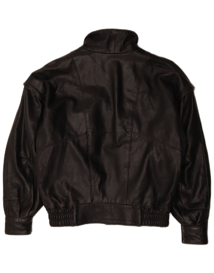 Veste en cuir Bomber homme vintage UK 46 3XL Cuir noir