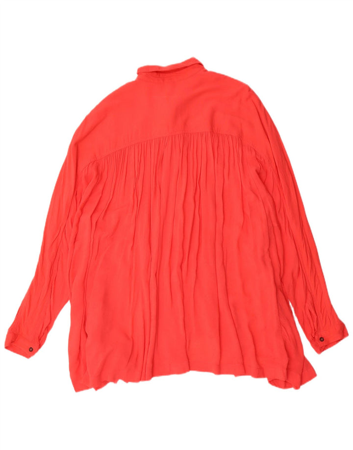 vintage Femmes Surdimensionné Pull Chemise Robe UK 10 Petit Rouge Spandex
