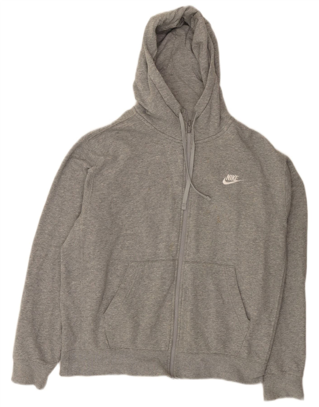 Nike Sweat à capuche zippé en coton moucheté gris moyen pour homme