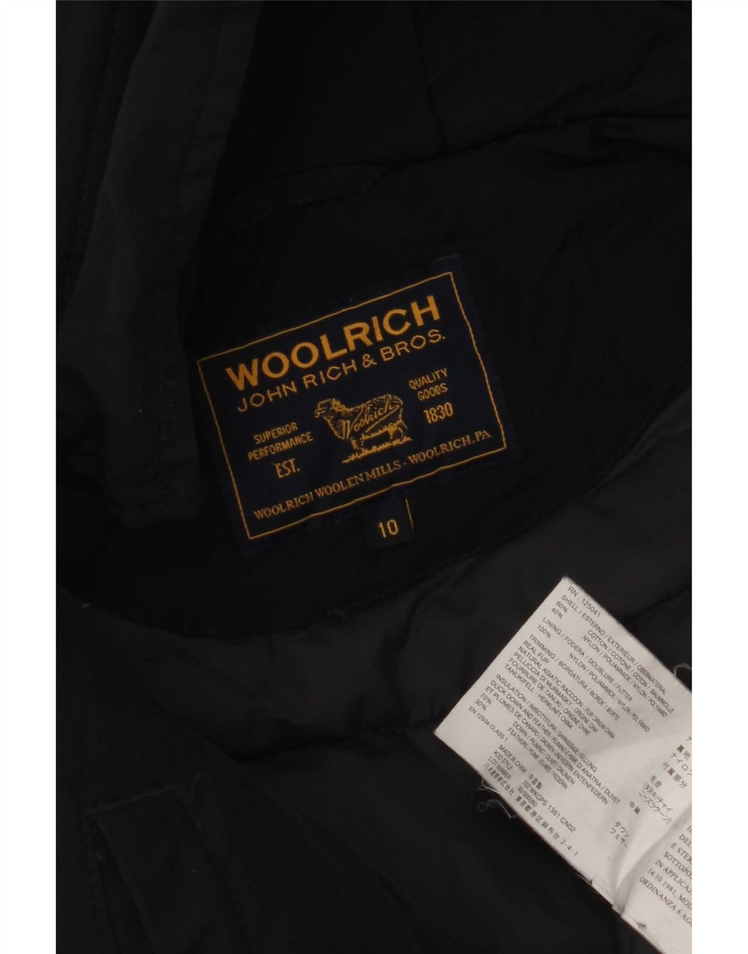 Woolrich Veste matelassée à capuche pour garçon 9-10 ans Noir Coton