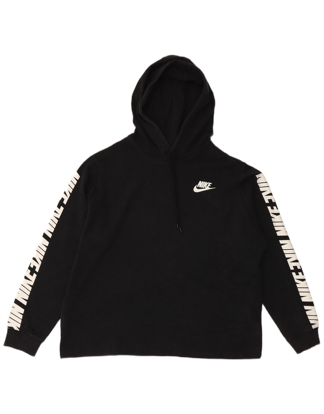 NIKE Pull à capuche surdimensionné graphique pour femme UK 18 XL Coton noir