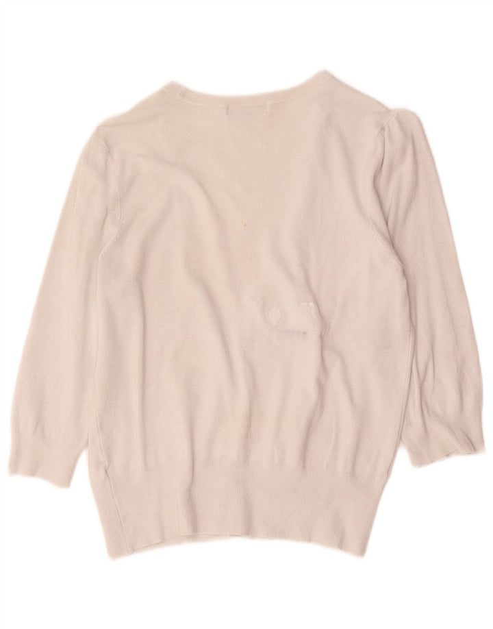 Marks & Spencer Pull cardigan à manches 3/4 pour femme UK 14 Medium Off White