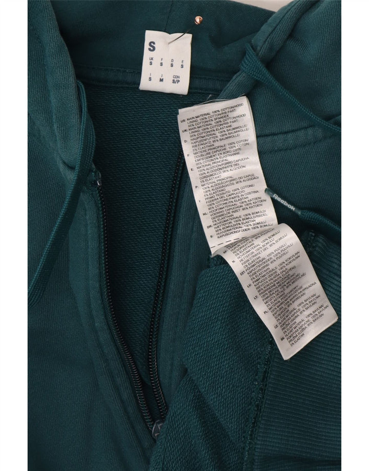 REEBOK Pull à capuche zippé pour homme Petit coton vert