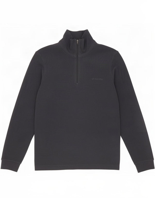 Lotto Pull polaire à col zippé pour homme, grand, bleu marine, polyester
