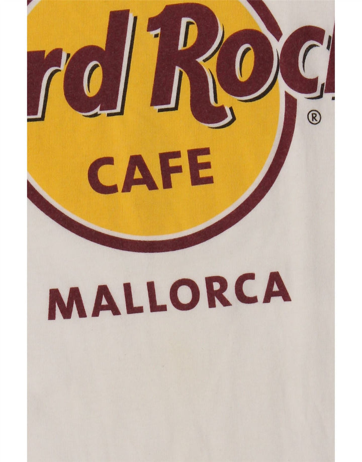 Hard Rock Cafe T-shirt graphique Majorque pour homme UK 14 en coton blanc moyen