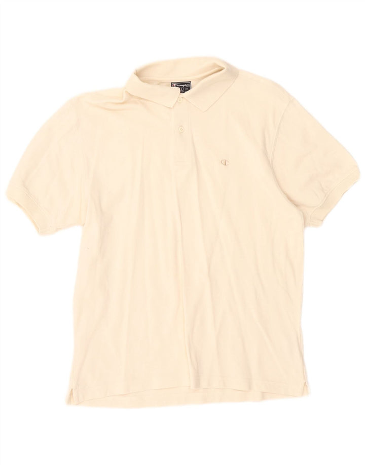 Champion Polo Homme Petit Blanc Cassé Coton