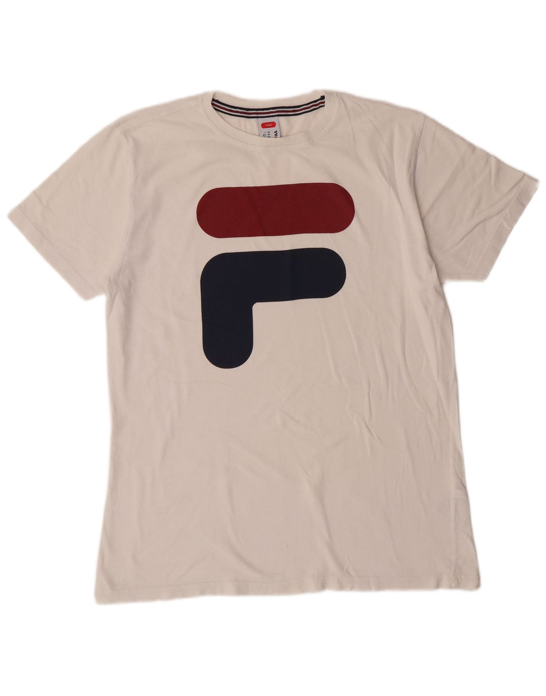FILA T-shirt de tennis graphique pour hommes, haut IT 46, petit, blanc, coton, sport