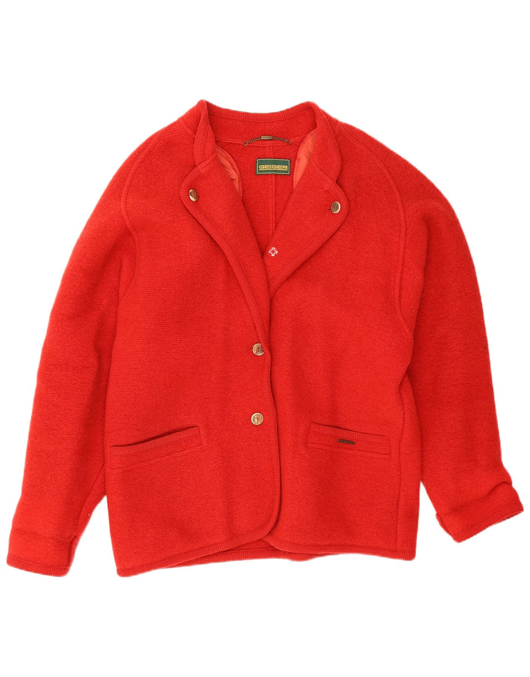 Geiger Cardigan surdimensionné pour femme UK 18 XL Rouge Laine vierge