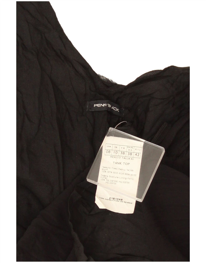 Penny Black Débardeur court pour femme UK 10 Petite soie noire