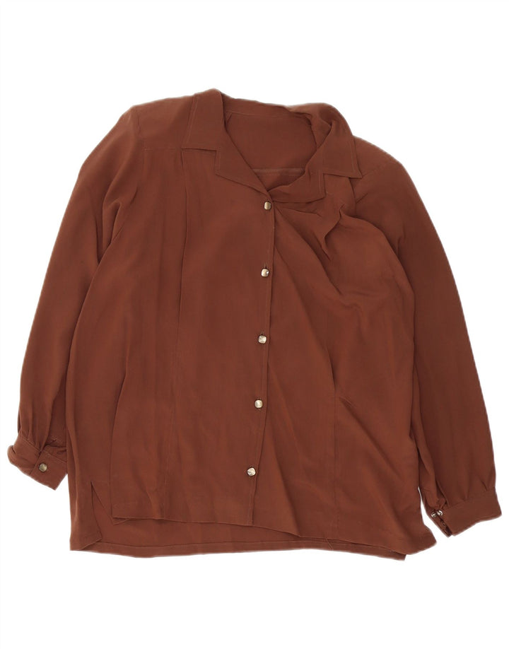 chemise femme vintage UK 12 Brun moyen