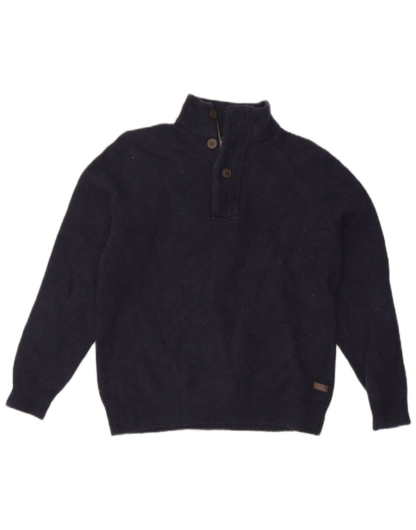 Barbour Pull à col zippé pour homme en laine bleu marine