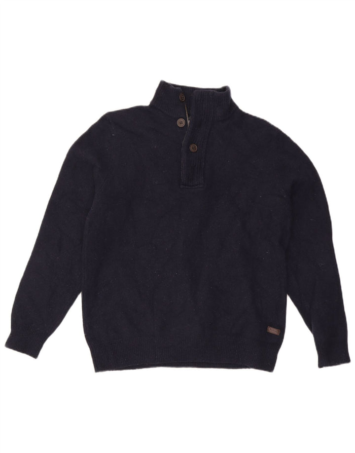 Barbour Pull à col zippé pour homme en laine bleu marine