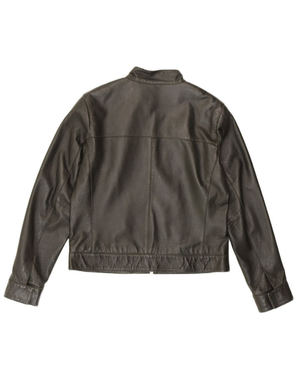 HELLINE Veste en cuir femme UK 14 Cuir vert moyen