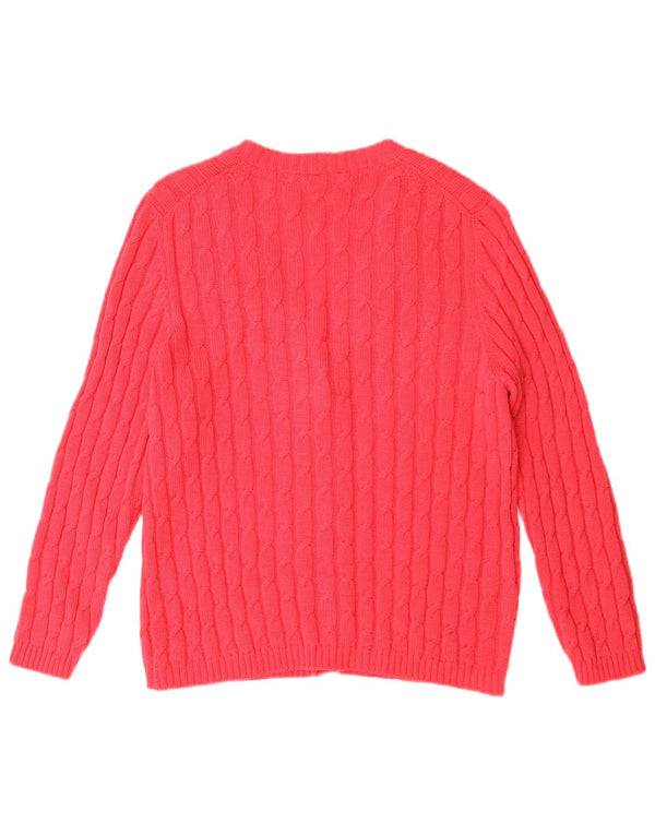 vintage Femme Cardigan Oversize Pull UK 18 XL Rouge