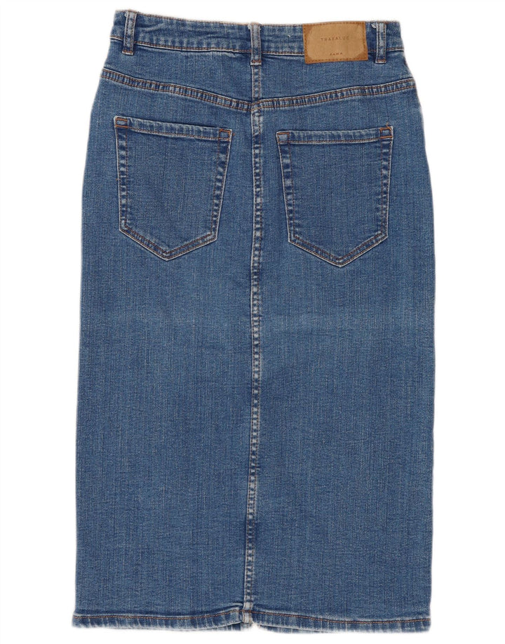 ZARA Femme Jupe En Jean Petit W26 Bleu